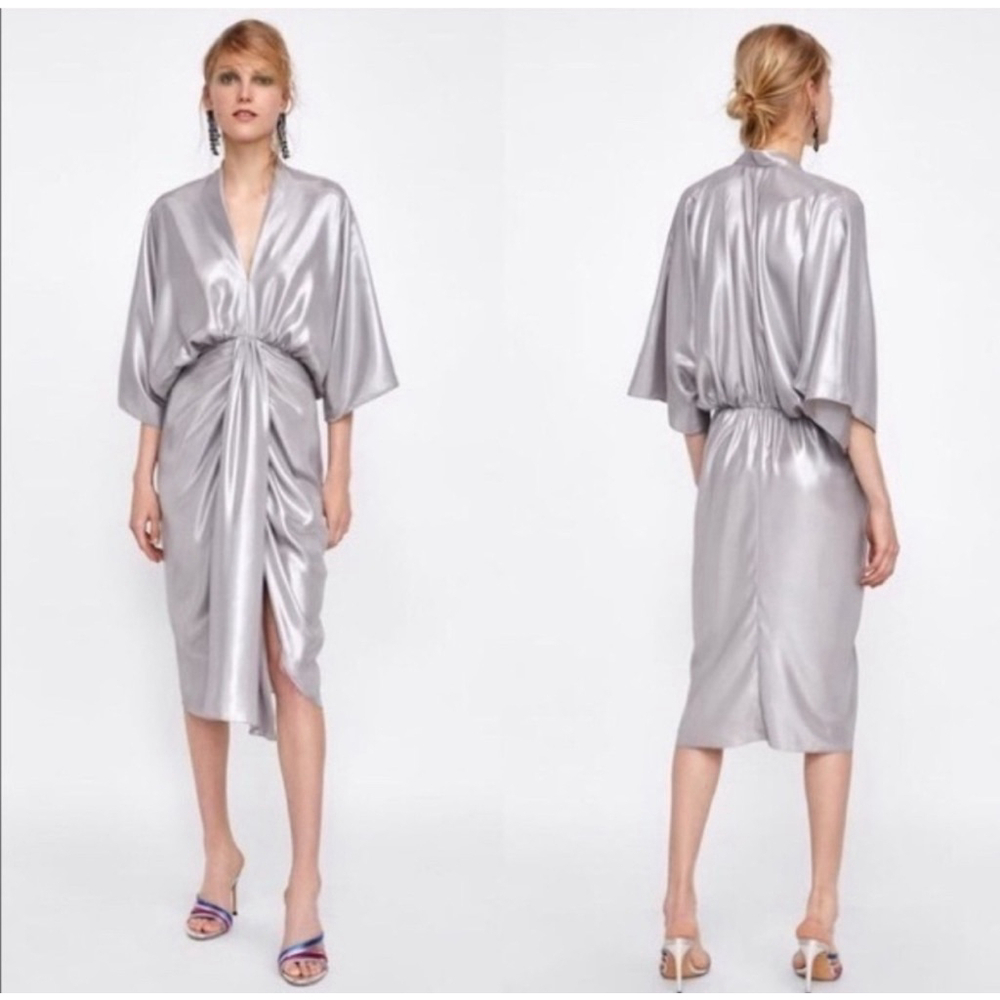 Zara Silver Midi Dress